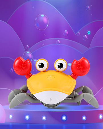 orange crawling crab baby toy
