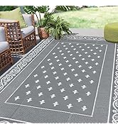 Pauwer Outdoor Rug 6'x9' Waterproof for Patios, Reversible Outdoor Plastic Straw Rug, Indoor Outd...