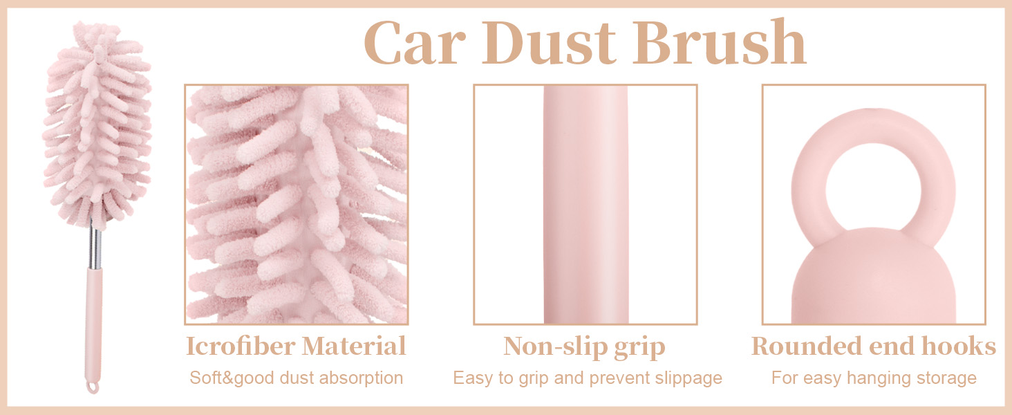 Pink Microfiber Car Duster