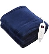 Tefici Electric Heated Blanket Throw, Super Cozy Soft 2-Layer Flannel 50