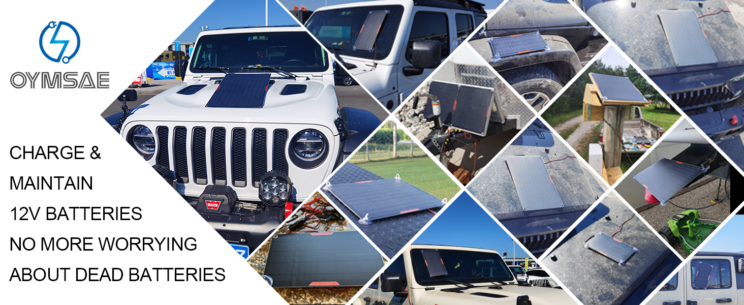 OYMSAE 5W 12V Solar Car Battery Charger Portable Waterproof Solar Power Battery Charger