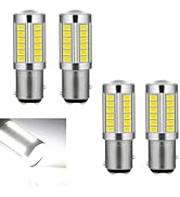 YAWUROU 4 PCS 1157 BAY15D LED Bulb, 5730 33SMD 12V Super Bright White Car Turn Light, Replacement...