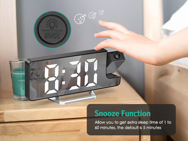 bedroom projection alarm clock red display digital clock with projector 