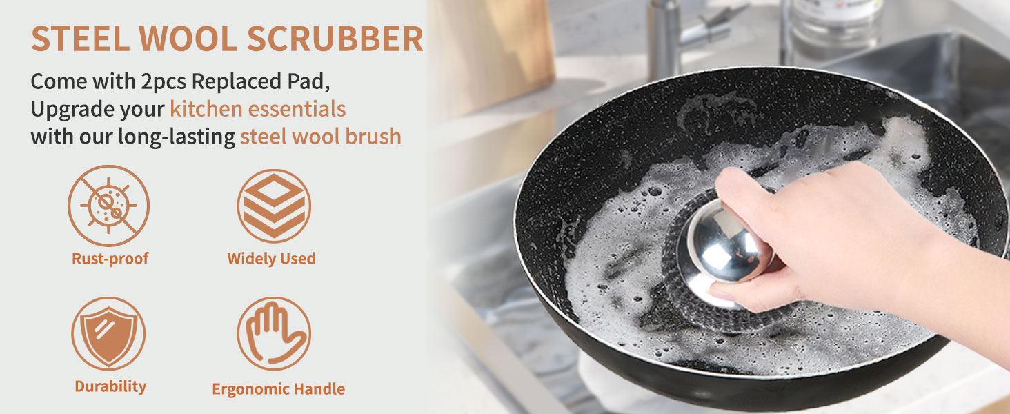 pot scrubber steel wool stainless steel cleaner dish scrubber steel scrubber for dishes brillo pad