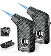 2-Pack All-in-one Torch Lighter with Cutter, Holder, Powerful Jet Flame, Gifts for Men, Windproof...