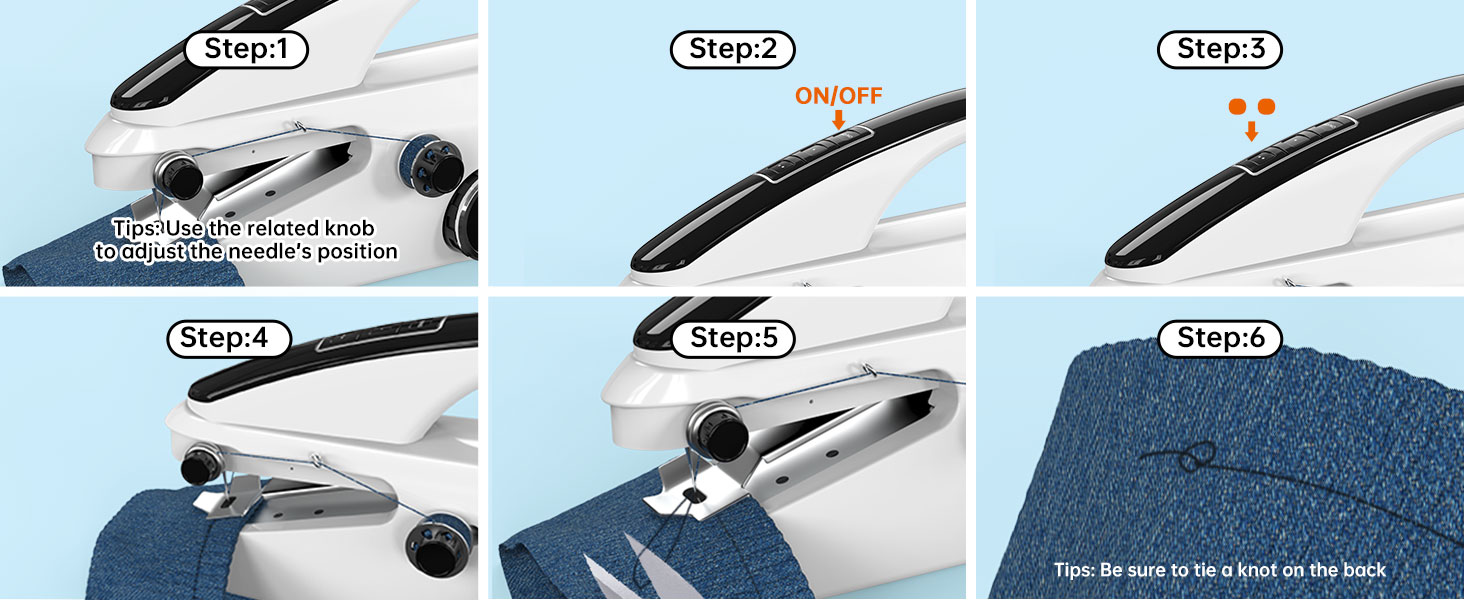 Handheld sewing machine