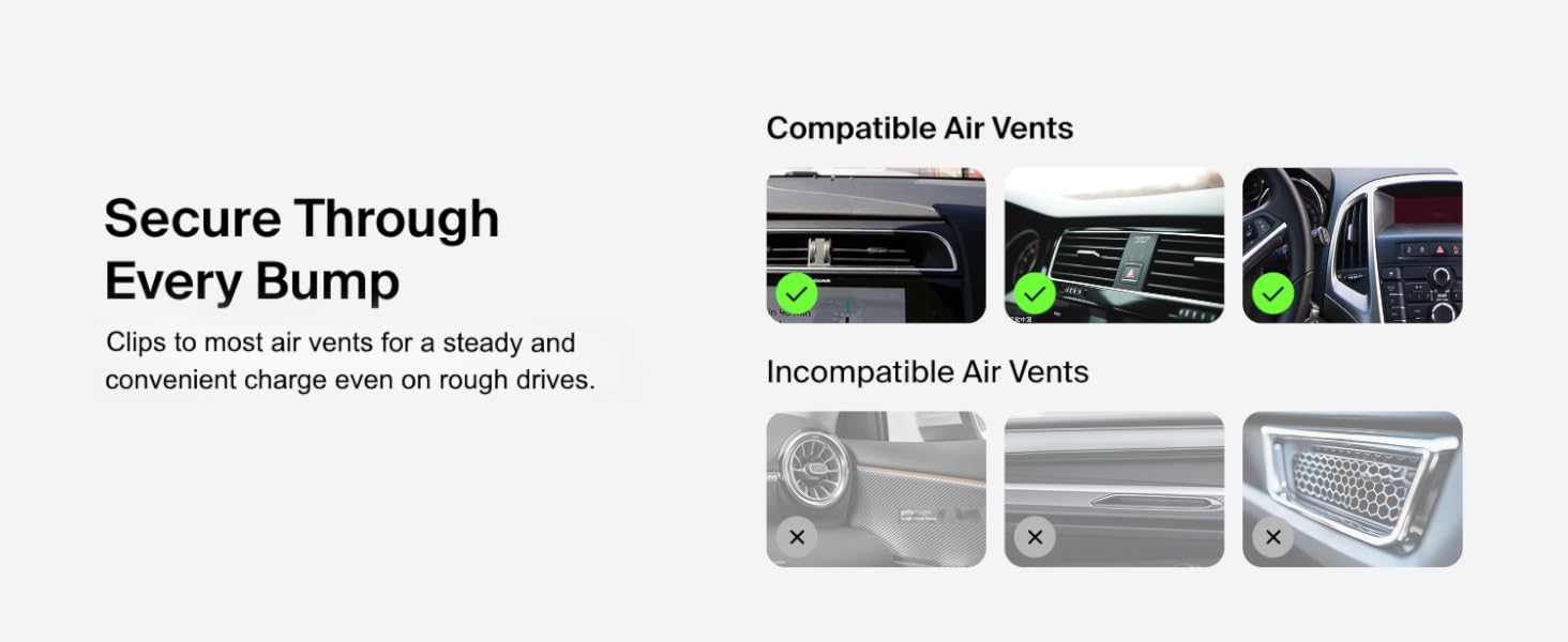 Wireless Charging Car Vent Mount