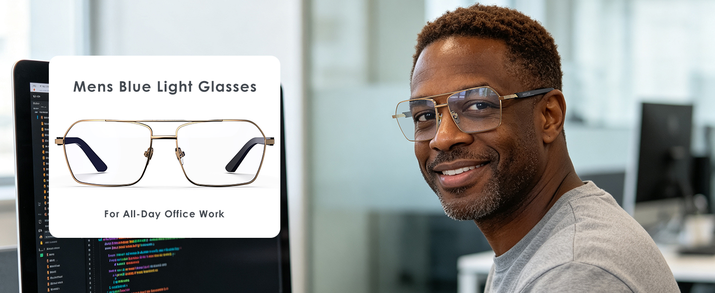 Blue Light Glasses Men/Women, Blue Light Blocking Glasses, Computer Screen Blocker Eyes Protection