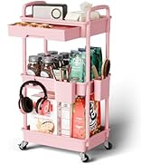 Sorgion 3 Tier Small Rolling Cart Organizer,Laundry Room Bathroom Organizers and Storage Office S...