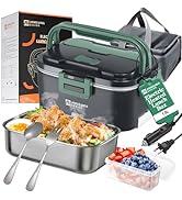 Annie &amp; Mia Design Electric Lunch Box for Adults, 100w 1.8L Portable Food Warmer for men Heated L...
