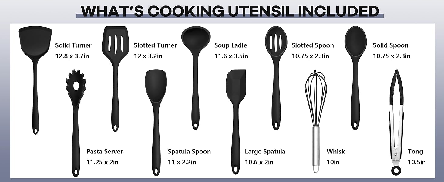 sizes of kitchen utensils