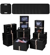 PH PandaHall 12 Sets Black Gift Box Cookie Candy Boxes with Window Presents Paper Box Foldable Pa...