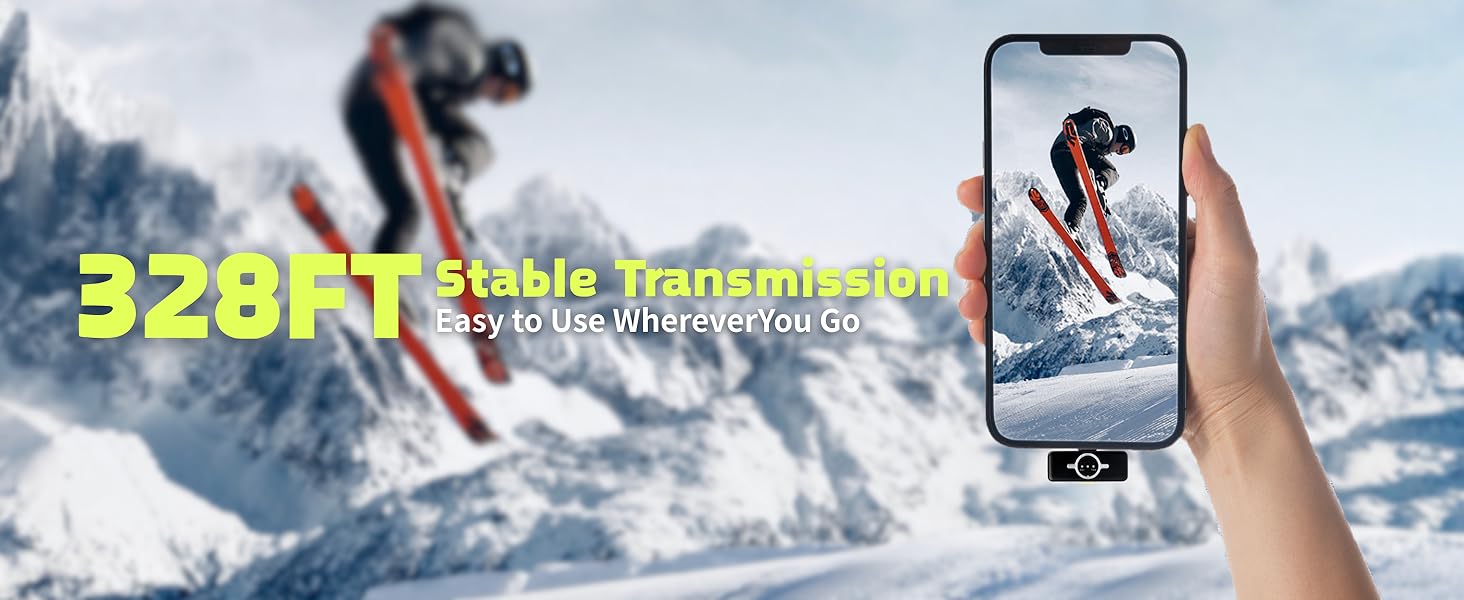 328ft range necklace microphone for 2 person outdoor interview professional audio kit