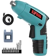 Small 4V Electric Screwdriver,Kiprim ES3 Cordless Screwdriver Tool with Rechargeable Battery,LED ...