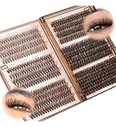 JIMIRE Brown Lash Clusters 6 Styles Mixed D Curly Eyelash Clusters Natural 476Pcs Fluff Cluster E...