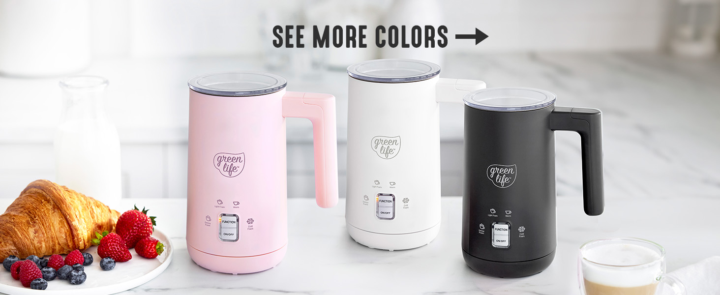 GreenLife, Ceramic Nonstick, PFAS-Free, Non-Toxic, Electrics, Milk Frother