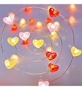 10.5ft Battery Operated Heart Fairy Lights with Remote