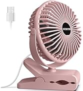 HONYIN USB Clip on Fan, 720° Rotation Small Desk &amp; Clip Fan, Personal Cooling Fan with Sturdy Cla...