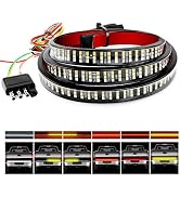 Nilight TR-04 Truck Tailgate Bar 60" Triple Row 504 LED Strip with Red Brake White Reverse Sequen...