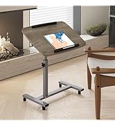 Laptop Table Mobile Adjustable Height Portable Desk Notebook Swivel PC Computer Rolling Desk with...