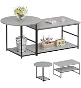 WOHOMO Coffee Table, Modern Style Coffee Tables for Living Room Marble Center Table with Storage ...