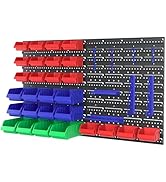 WORKPRO Pegboard Organizer Wall Mounted, 44PC Tool Storage Rack with Bins and Hooks, Peg Board Wa...