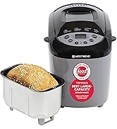 West Bend Hi-Rise Bread Maker Programmable Horizontal Dual Blade with 12 Programs Including Glute...