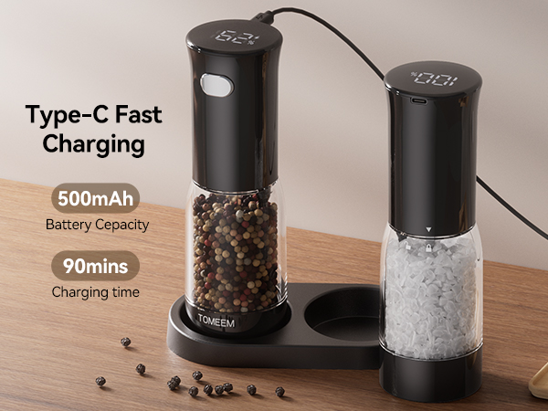 Electric Salt and Pepper Grinder Set
