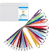 YOUOWO Lanyards with ID Badges Holder Vertical 12 Pack Multicolor Lanyard with ID Badge Holder Ne...