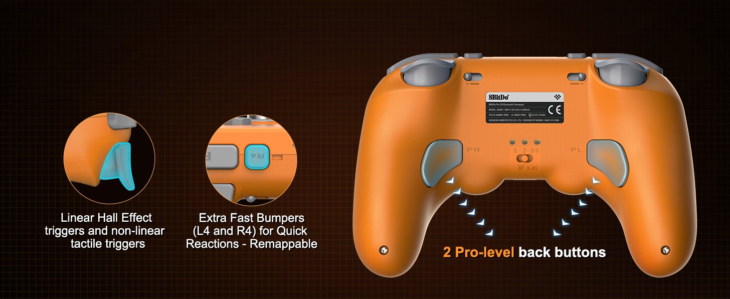 8BitDo Pro 3 Bluetooth Controller for Switch/Switch 2, TMR Joysticks,Hall/Tactile Triggers
