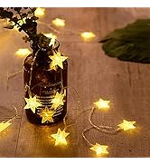 ANJAYLIA 20 LED Star String Lights 10 FT Fairy Christmas Lights Battery Operated for Indoor &amp; Out...