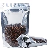 Songio packing Mylar Bags for Food Storage, 100 PCS Clear Front Resealable Bags for Small Busines...