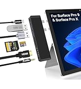 Surface Pro 9 Hub Docking Station with 4K HDMI, USB-C Thunderbolt 4(8K@30Hz Video+40G Data+100W P...