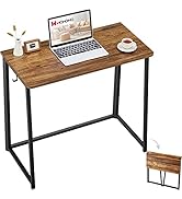 WOHOMO Folding Computer Desk, Small Writing Desk 31.5", Space-Saving Foldable Laptop Table Writin...