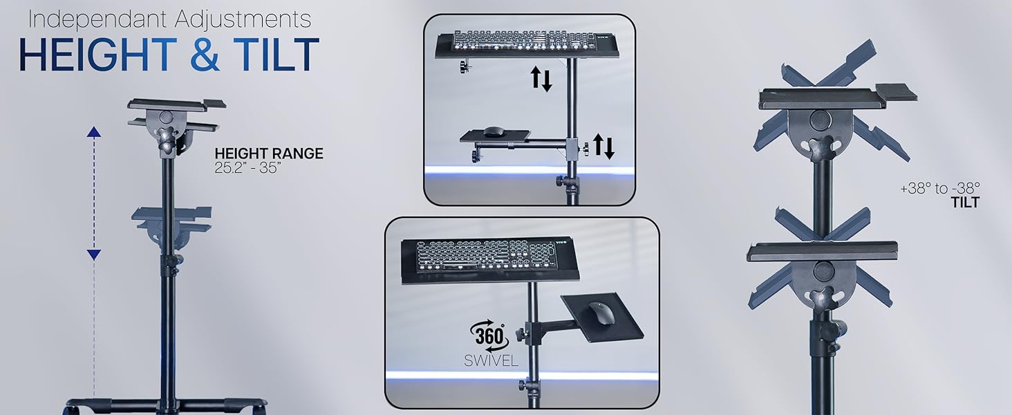 Freestanding Keyboard Tray Cart