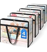 BlissTotes Moving Bags 40L 4PCS, Clear Clothes Storage Under Bed Storage | Foldable Clothes Stora...