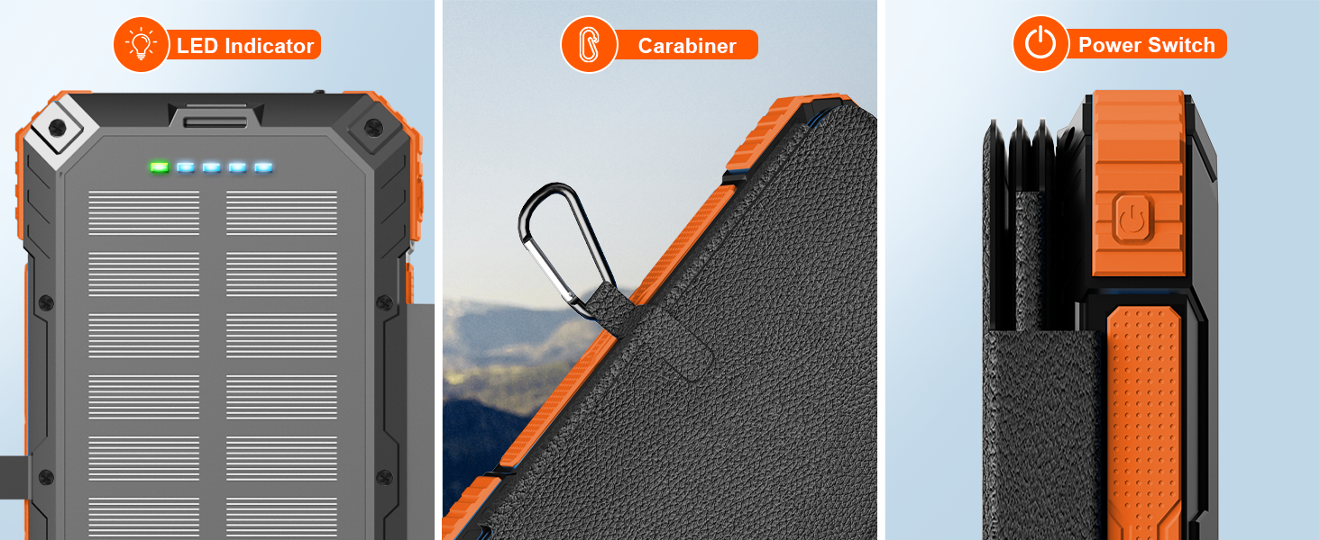 49800mAh ultra-large capacity solar charger that can keep your phone running all day.