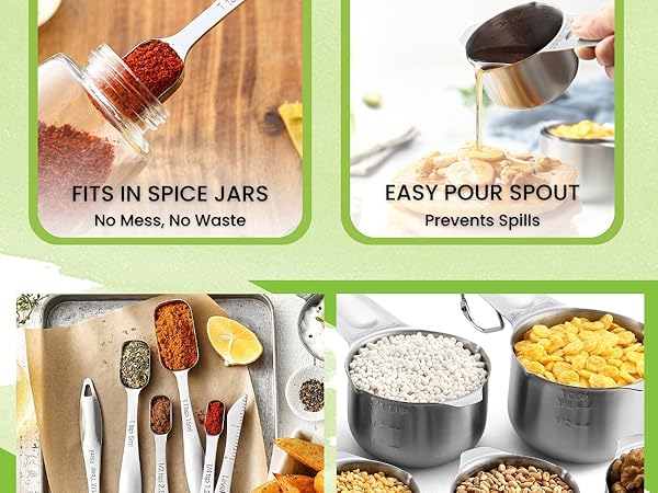 Stainless Steel Measuring Cups &amp;amp; Spoons