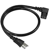 2FT 90 Degree Computer Monitor Power Cord - Straight Plug NEMA 5-15P to Right Angle C13 Power Cor...