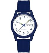 findtime Day Date Watches for Men Easy Read Dial with Luminous Analog Second Hand Gold Arabic Num...