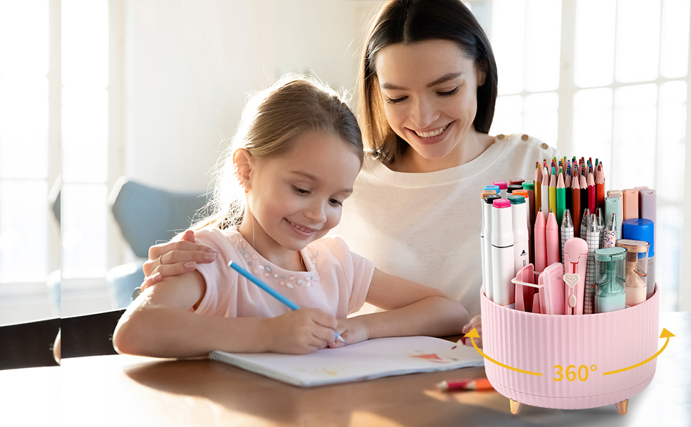 pink pen holder