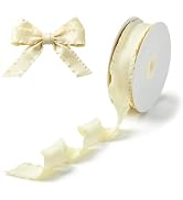 Craftdady 10 Yards Floral White Ruffle Polyester Ribbons Trim Fabric Ribbon | 0.98 Inch Ruffled R...