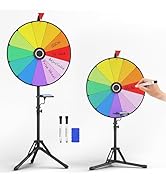 16-inch Spinning Prize Wheel, Adjustable 47"- 62" Height Spin Doodle Game Spinner with Stand, Sto...