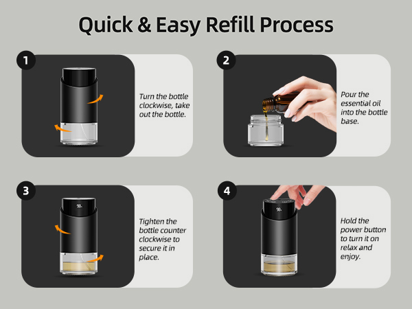 waterless diffuser essential oil scent aromatherapy sentiment air freshener car hom room office mini