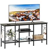 Furologee TV Stand for TVs up to 55 Inch, Entertainment Center with Open Storage Shelves, Media C...