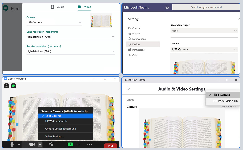 Document Camera USB teacher 8MP 2448P online teaching classroom light lamp a3 a4 webcam book cheap