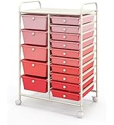 ARLIME 15-Drawer Storage Cart, 15 Drawer Trolley, Rolling Organizer Cart, Scrapbook Paper Organiz...