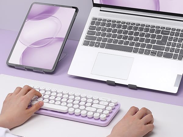 i68 Wireless Typewriter Keyboard and Mouse Combo