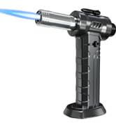Megainvo Dual Flame Butane Torch Lighter, 18g Large Capacity Refillable Kitchen Torch w/Visible W...
