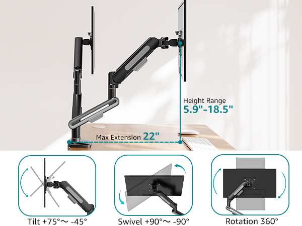 double monitor mount